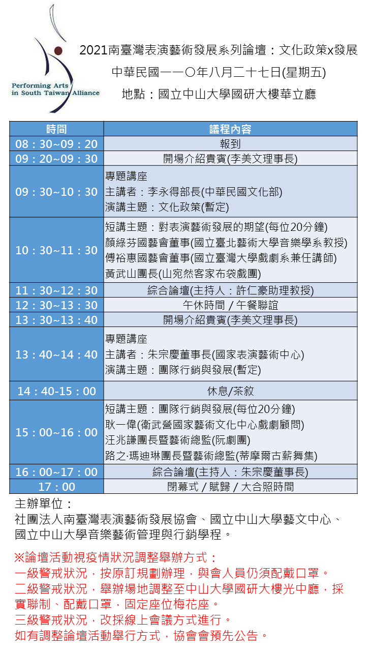 2021南臺灣表演藝術發展系列論壇：文化政策X發展圖片